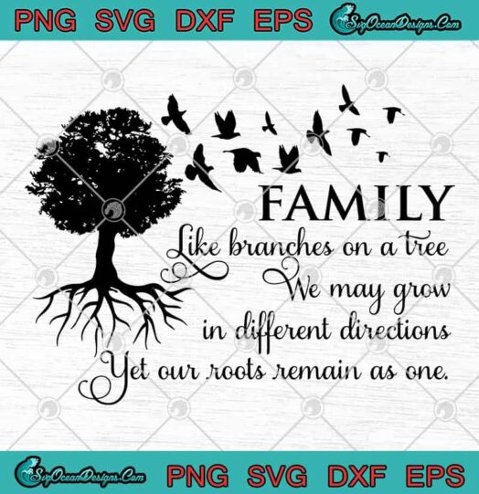 Family Like Branches On A Tree We May Grow In Different Directions