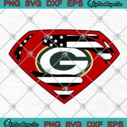 Superman Green Bay Packers American flag SVG PNG EPS DXF Cricut File Silhouette Art