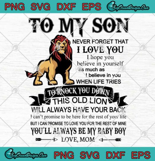 To My Son Never Forget That I Love You svg