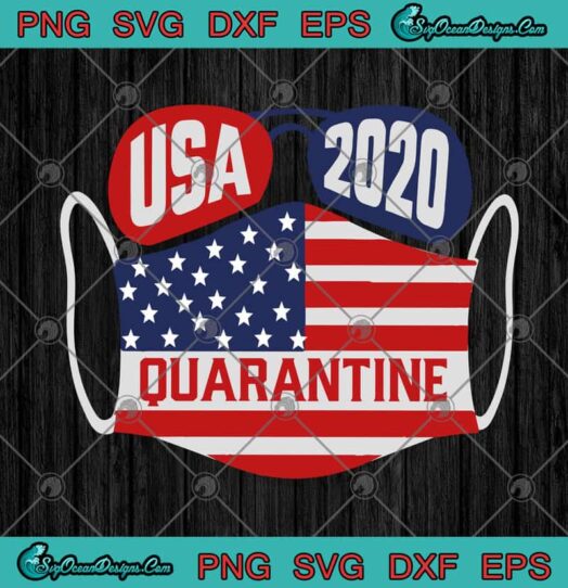 USA 2020 Quarantine American Flag Glasses Face Mask Covid 19