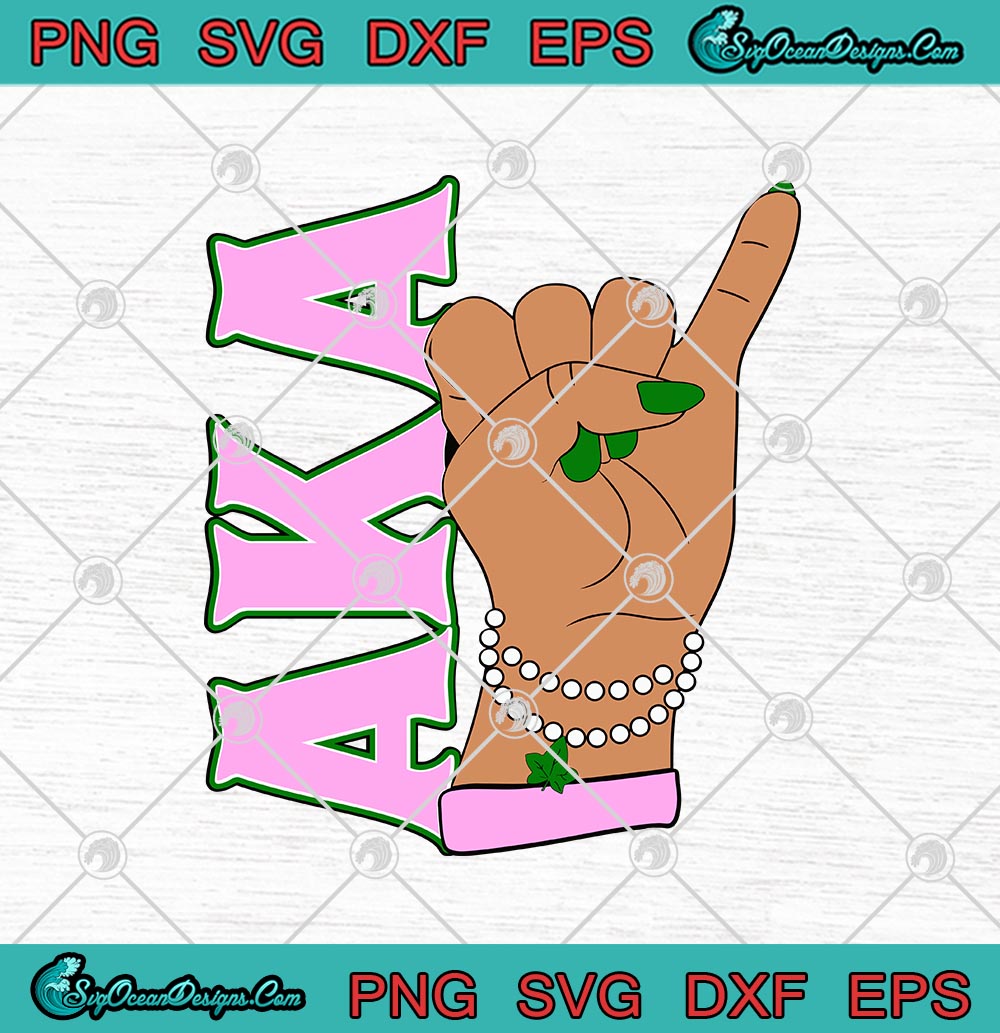 Aka Pink And Green Hand Sign 2020 Kappa Aka Sorority Hand Sign Svg Png