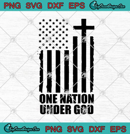 Christian One Nation Under God Cross American Flag