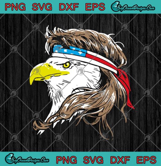 Merica 4th Of July Bald Eagle With Mullet USA Flag