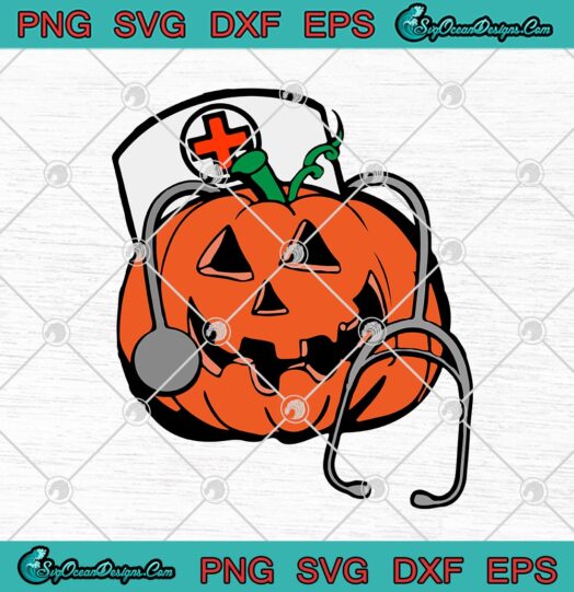 Nurse Stethoscope Pumpkin Halloween Funny Pumpkin Scrubs