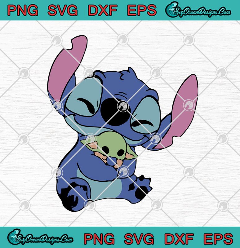 Cute Baby Stitch and baby Yoda Svg, Stitch Svg, Baby Yoda