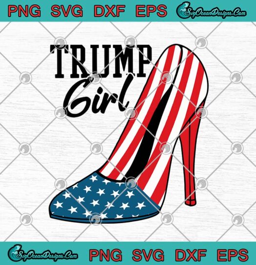 Trump Girl American Flag svg