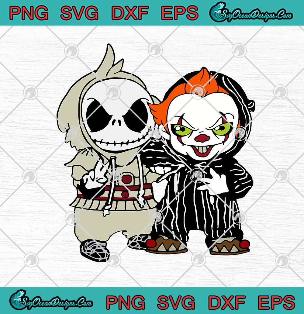 Download Baby Jack Skellington And Pennywise Funny Halloween Svg Png Eps Dxf Cricut File Silhouette Art Designs Digital Download