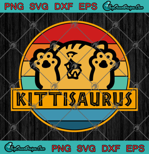 Cat Kittisaurus Square Jurassic Park Logo svg