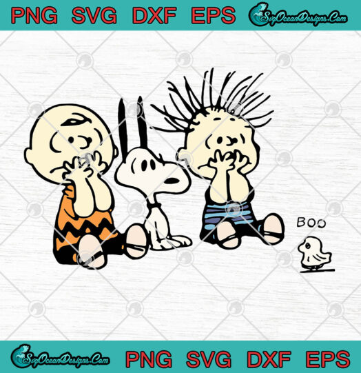 Halloween Charlie Brown and Snoopy Woodstock Boo Ghost SVG