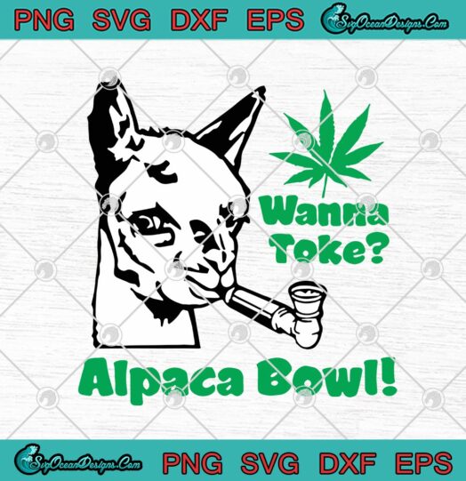 Llama Cannabis Wanna Toke Alpaca Bowl