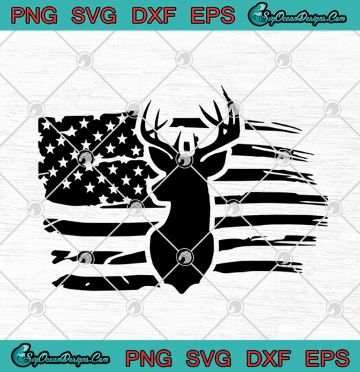 Hunting Deer American Flag
