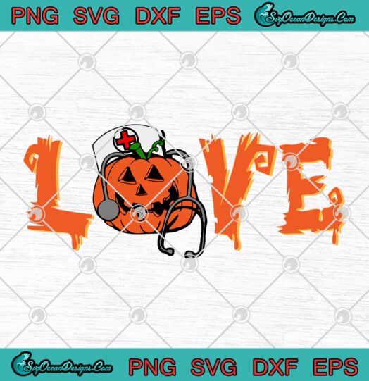 Love Nurse Stethoscope Pumpkin Halloween