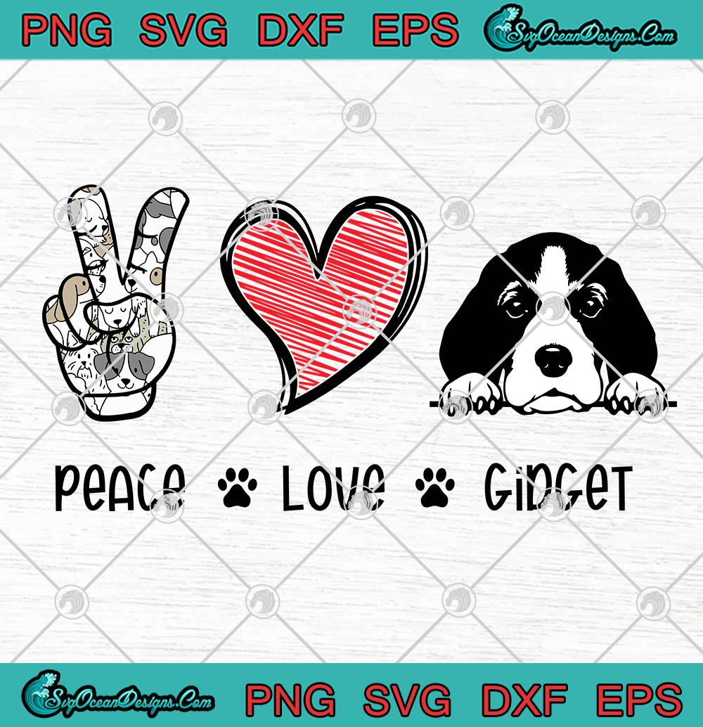 Download Peace Love Gidget Beagle Dogs Pet Lover SVG PNG EPS DXF ...