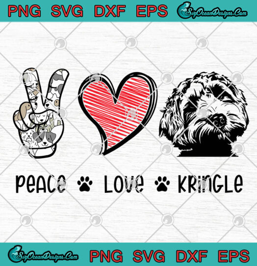Peace Love Kringle Dog svg