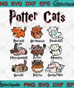 Potter Cats Funny Harry Potter And Cat SVG PNG EPS DXF - Cat Lovers ...