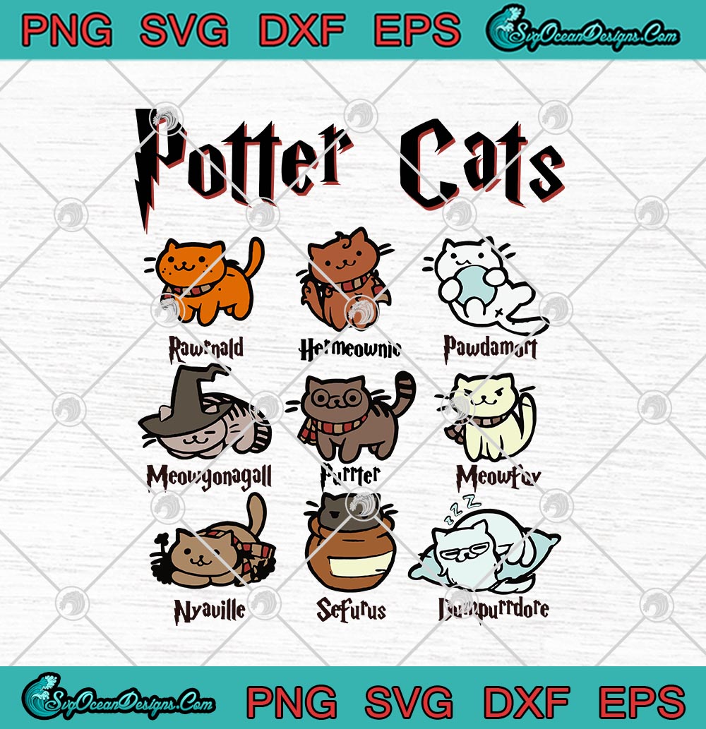 Download Potter Cats Funny Harry Potter And Cat Svg Png Eps Dxf Cat Lovers Cricut File Silhouette Art Designs Digital Download