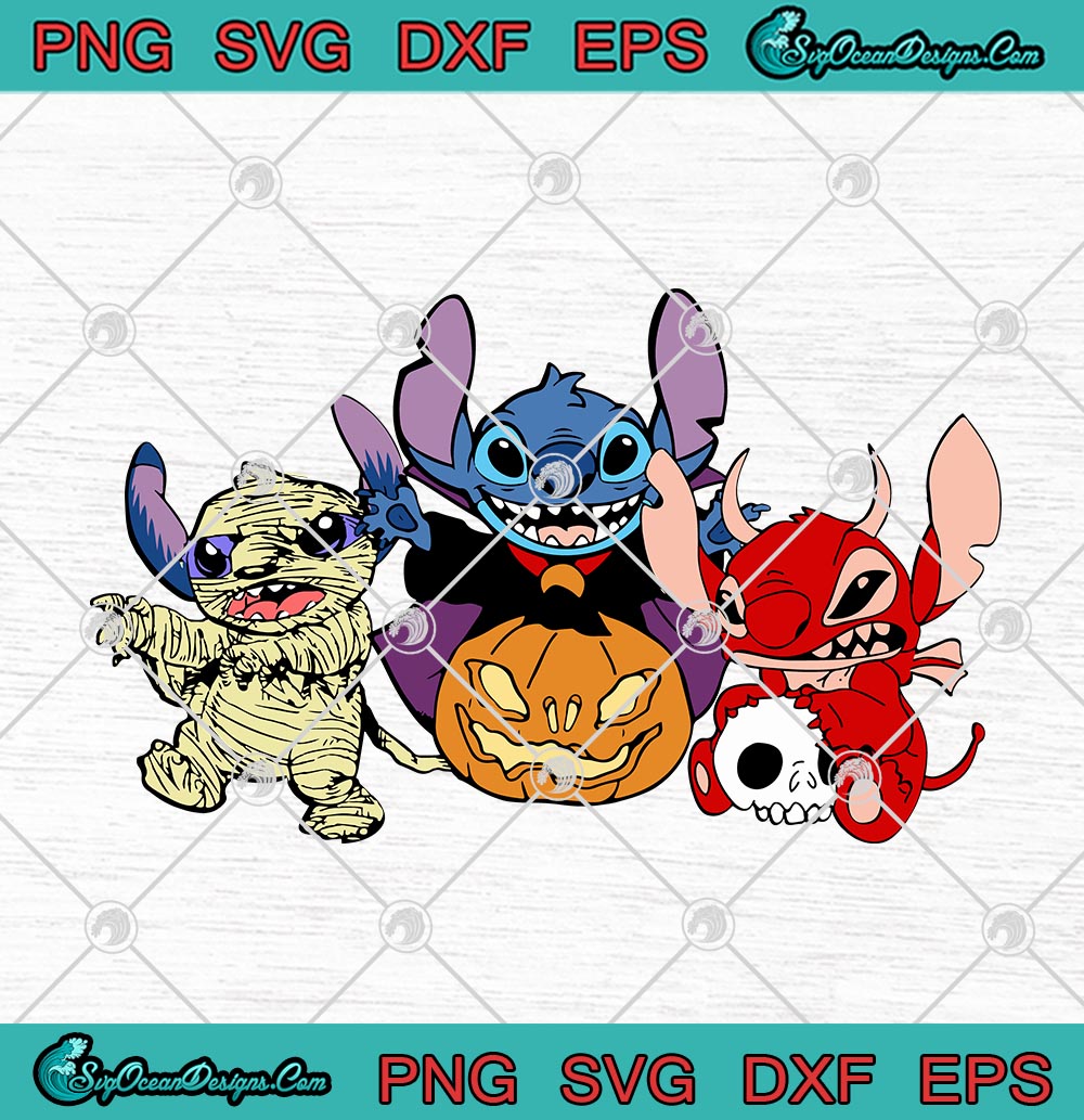 Stitch Pumpkin Halloween Costume SVG PNG EPS DXF - Disney Halloween