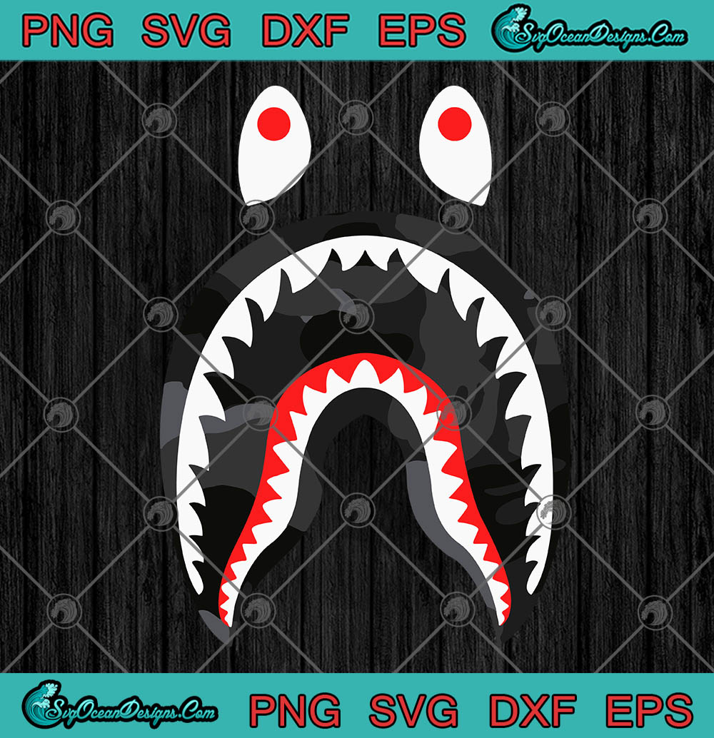 Download Bape Shark Logo Pattern Camo SVG PNG EPS DXF Cricut File ...