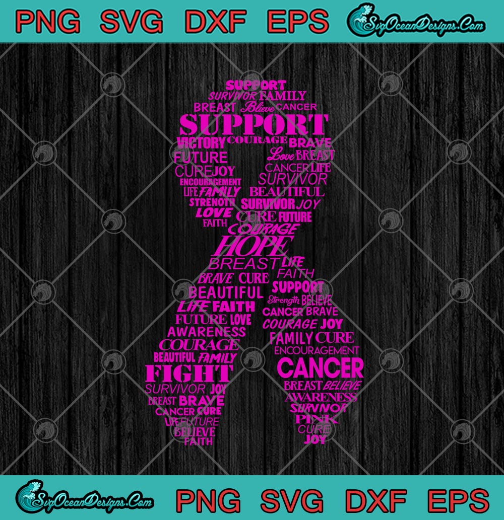 Breast Cancer Awareness Pink Ribbon Svg Png Eps Dxf Cricut File