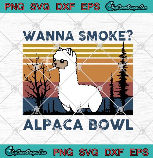 Llama Wanna Smoke Alpaca Bowl Vintage