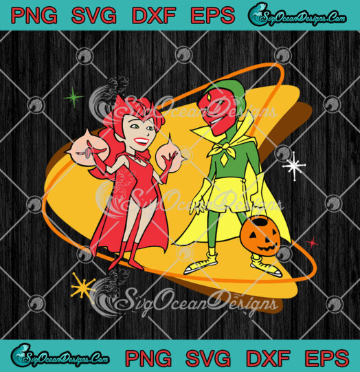 Marvel WandaVision Scarlet Witch And Vision 50s 2020 svg