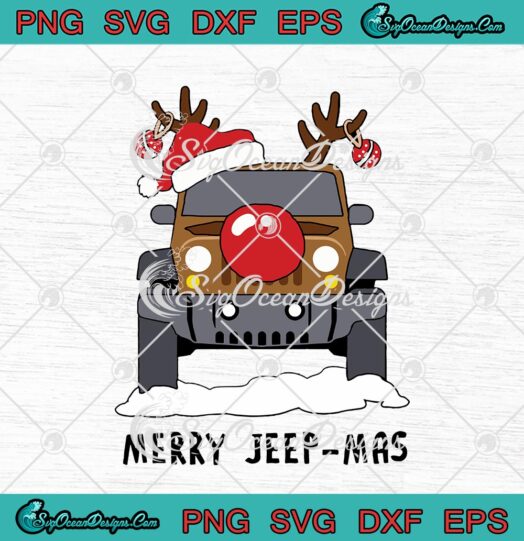 Merry Jeep Mas Funny Reindeer Jeep Driving Christmas
