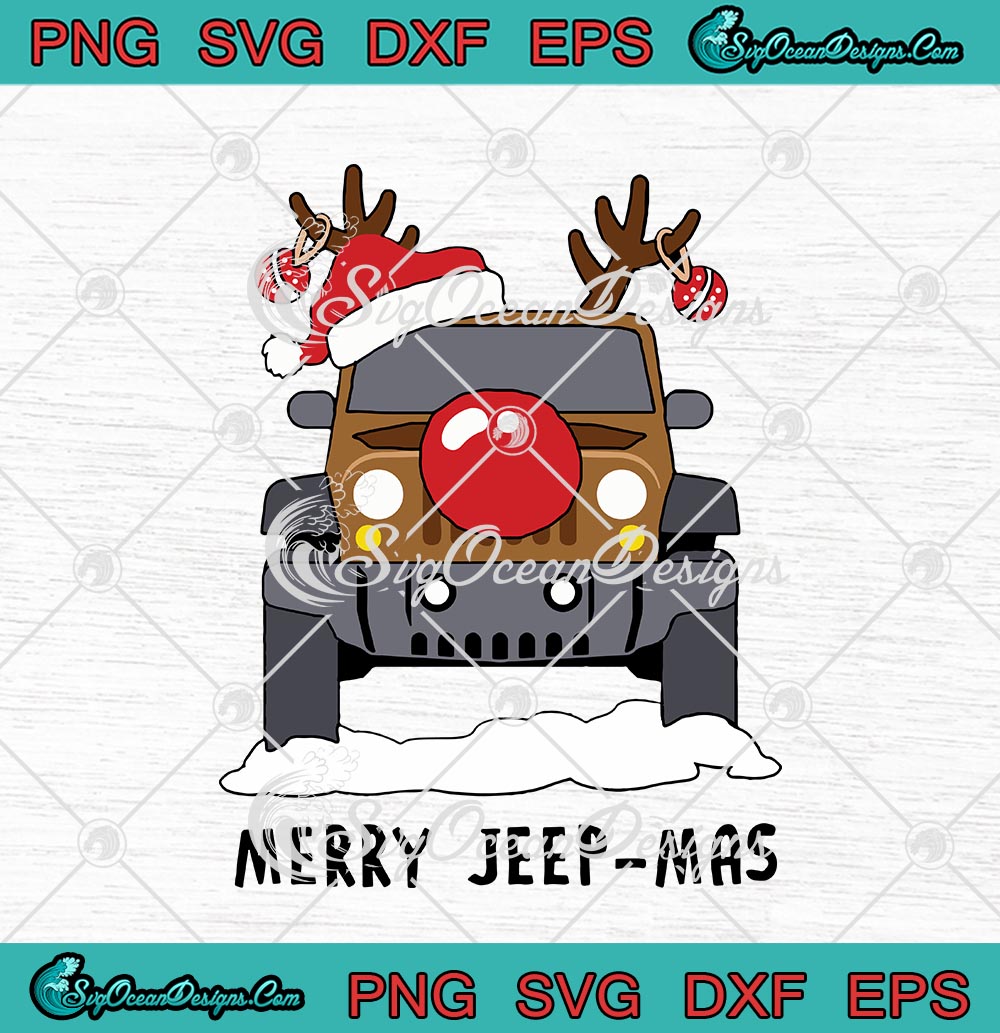 Download Merry Jeep Mas Funny Reindeer Jeep Driving Christmas Svg Png Eps Dxf Cricut File Silhouette Art Designs Digital Download SVG Cut Files