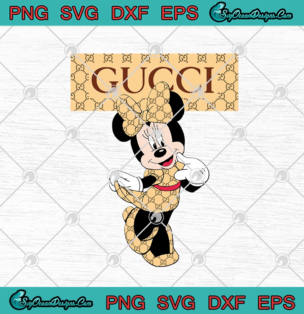 Gucci & Disney Inspired printable graphic art Minnie Mouse SVG