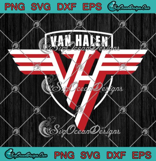 Rock Guitarist Van Halen Men's 1984 Vintage Logo SVG PNG EPS DXF Cricut File