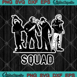 Squad Horror Movies Characters Leatherface Halloween SVG PNG EPS DXF Cricut File Silhouette Art