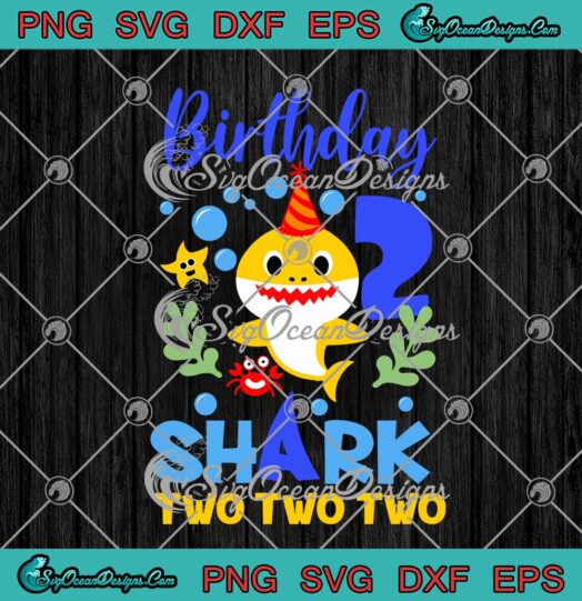 Birthday Shark Baby For 2 Years Two Two Two Yellow Shark