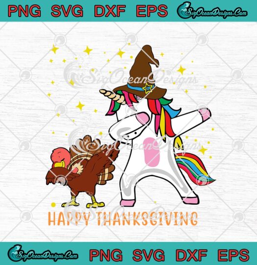 Dabbing Turkey Unicorn Happy Thanksgiving Funny