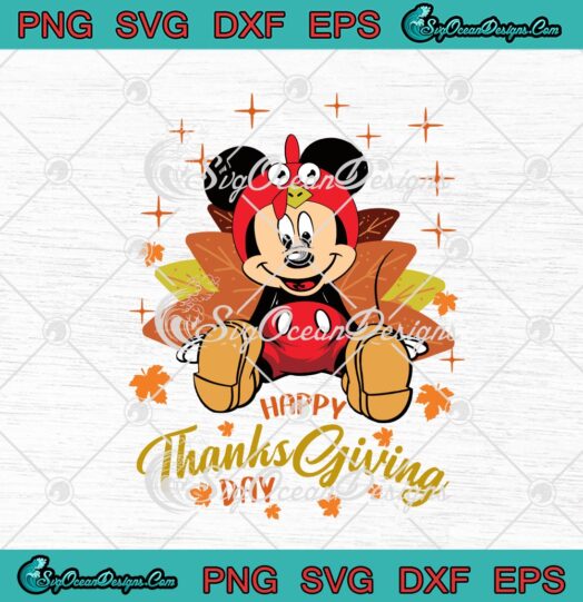 Happy Thanksgiving Day Mickey Mouse Turkey Funny