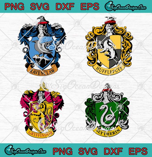 Harry Potter Logo Ravenclaw Hufflepuff Gryffindor Slytherin SVG PNG EPS ...