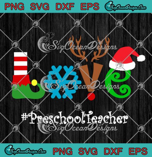 Love Snow Elf Reindeer Preschool Teacher Christmas Funny