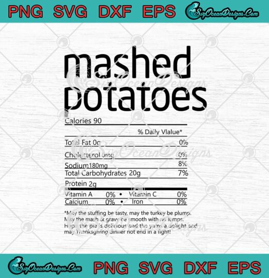 Mashed Potatoes Nutrition Facts Thanksgiving
