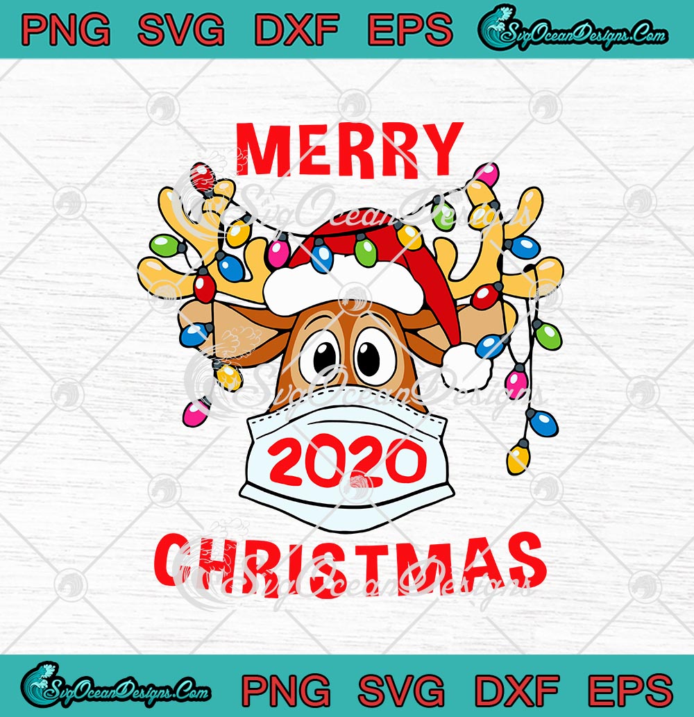 Download Merry Christmas 2020 Reindeer Mask Quarantine Christmas Svg Png Eps Dxf Cricut File Silhouette Art Designs Digital Download