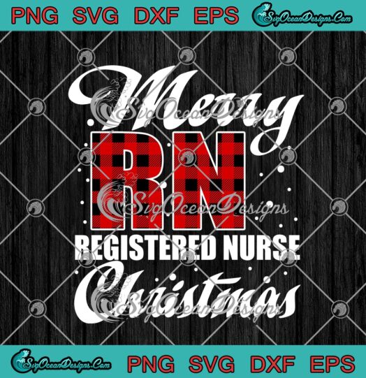 Merry RN Registered Nurse Christmas Buffalo Plaid
