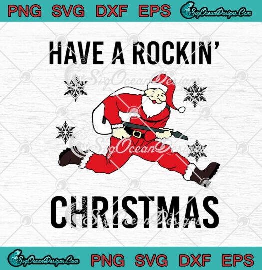 Santa Claus Have A Rockin Christmas Funny Guitarist Santa Guitar Xmas