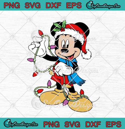 Disney Minnie Mouse Santa Lights Merry Christmas Disney Xmas SVG PNG ...