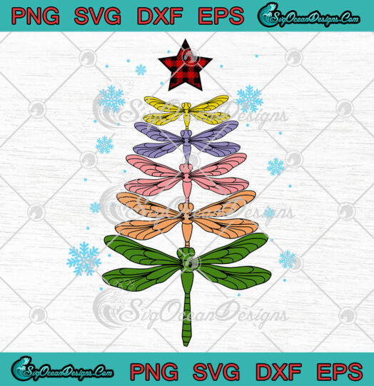 Dragonfly Christmas Tree svg