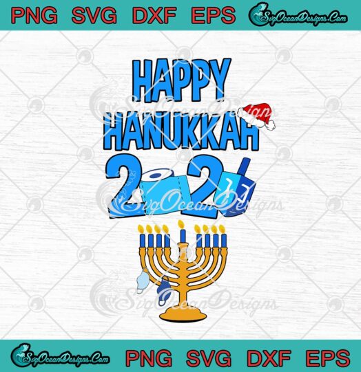 Happy Hanukkah 2020 Quarantine Hanukkah Jewish Face Mask Toilet Paper Santa Hat Christmas