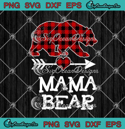 Mama Bear Pajama Red Plaid Buffalo Family Christmas Day