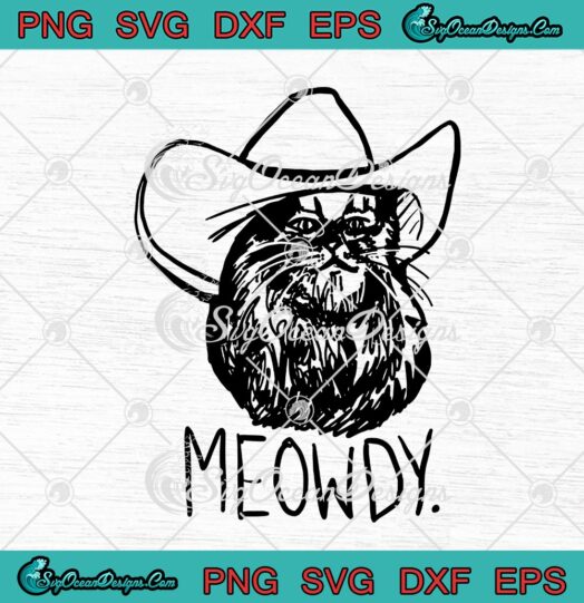 Meowdy Funny Cowboy Hat Cat
