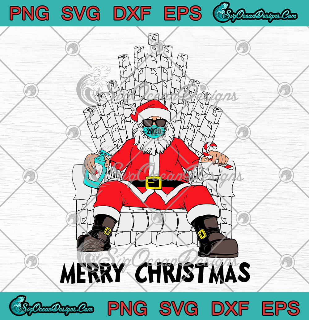 King Santa Claus quarantined 2020 Merry Christmas SVG PNG EPS DXF