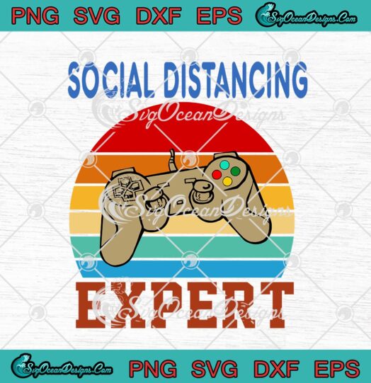 Social Distancing Expert Gaming Vintage Funny Video Game Gamer
