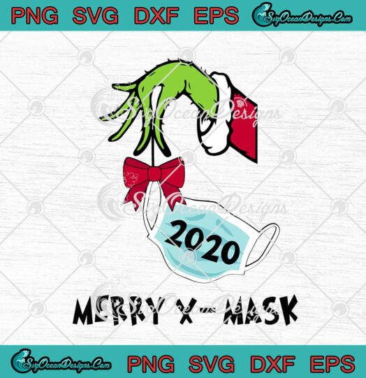 The Grinch Hand Holding 2020 Merry X mask Face Mask Christmas 2020