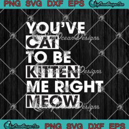 You've Cat To Be Kitten Me Right Meow Funny Cat Lovers SVG PNG EPS DXF Cricut File Silhouette Art