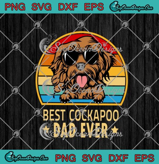 Best Cockapoo Dad Ever Vintage Dog Lovers Fathers Day