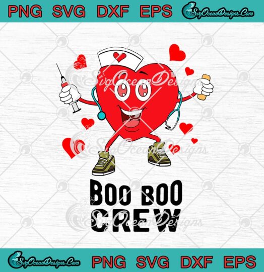 Boo Boo Crew Nurse Heart Valentines Day Nursing Funny